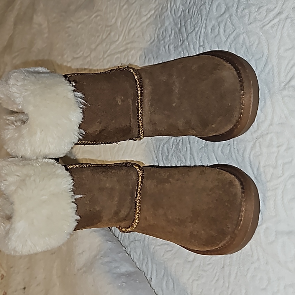 Child's brown suede boots